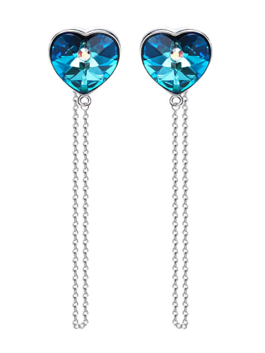 Fashion Heart shaped Swarovski Crystal Stud Earrings