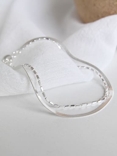 Sterling Silver personality lady double Bracelet