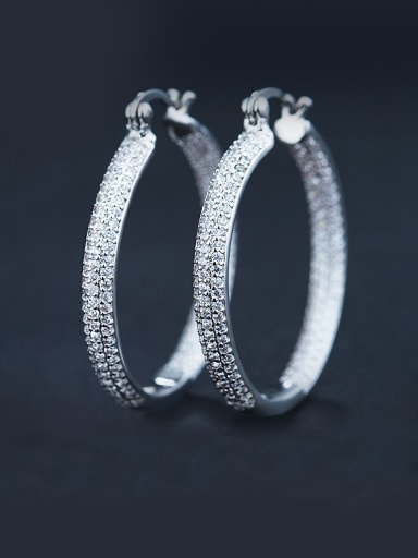 White Zircon hoop earring