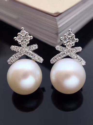 Fashion Freshwater Pearl Christmas Tree drop earring