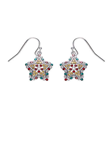 Five-point Shaped Multi-color hook earring