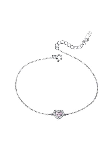 Simple Heart shape Zircon Women Bracelet