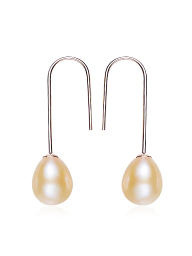 Fashion Little Water Drop Freshwater Pearl 925 Silver Earrings