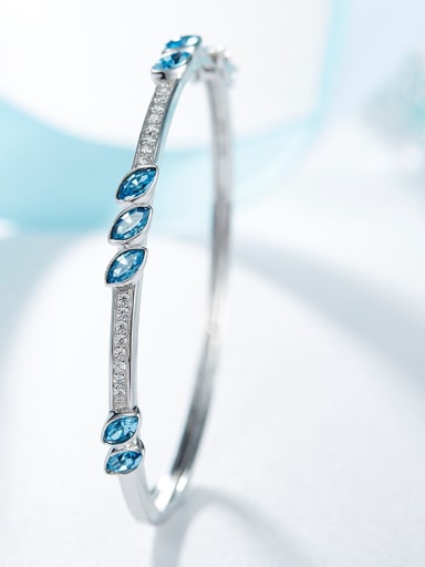 S925 Silver Crystal Bangle