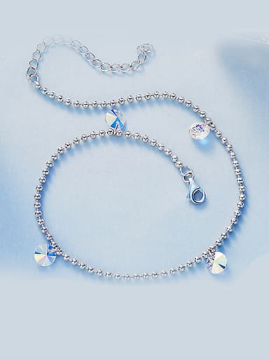 925 Silver Swarovski Crystal Anklet