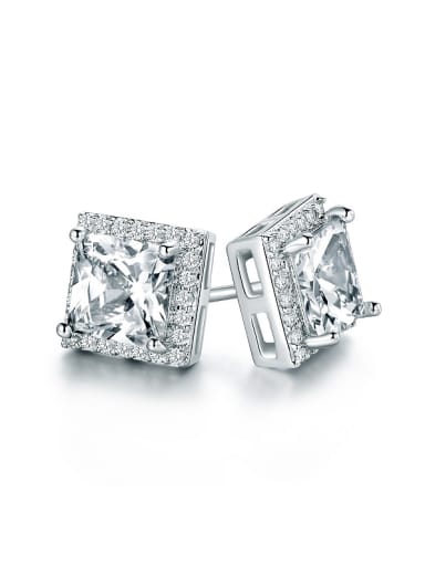 Square Zircon Cluster earring