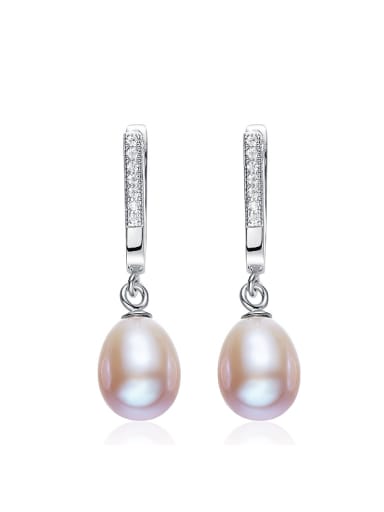 Simple Freshwater Pearl Tiny Zircon Earrings