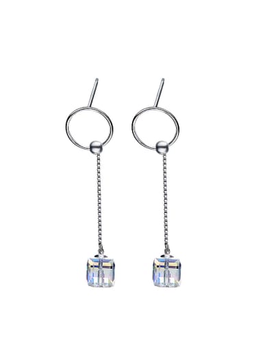 S925 Silver Square-shaped threader earring