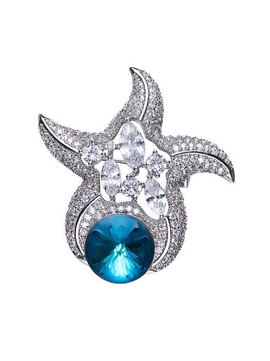 Star-shaped Crystal Brooch