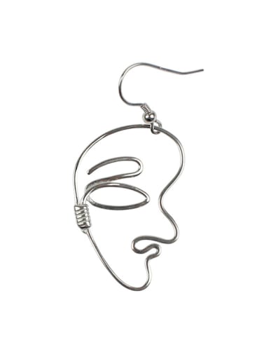 Personalized Exaggerated Abstract Face Silver Earring