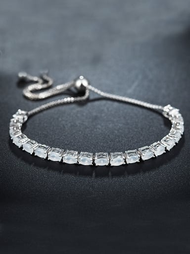 White Oval Zircon Bracelet