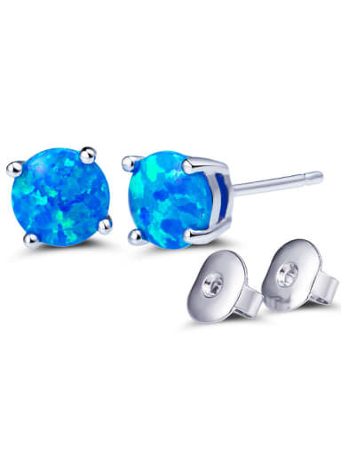 2018 Blue Round stud Earring