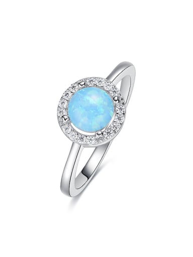 Fashion Opal stone Tiny Zirconias 925 Silver Ring