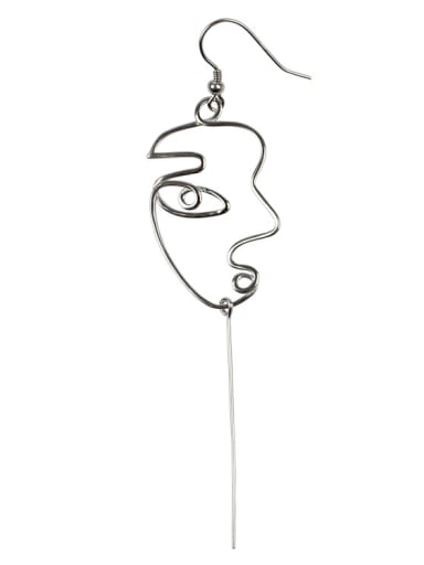 Personalized Exaggerated Abstract Face Silver Earring