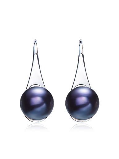 Simple Freshwater Pearl 925 Silver Earrings