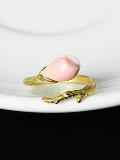 Natural Shell Petal Opening Ring