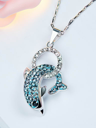 S925 Silver Dolphin Shaped Necklace