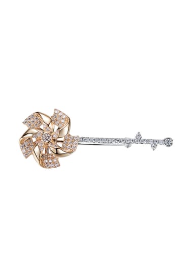 Simple Little Windmill Cubic Zircon Brooch