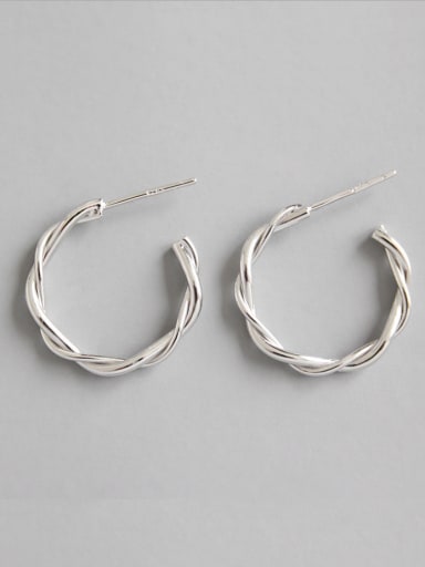 Sterling Silver simple twist studs