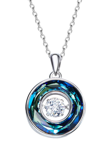 Fashion Swarovski Crystal Round Silver Necklace