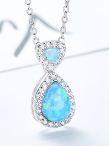 Fashion Opal stone Cubic Zirconias 925 Silver Pendant