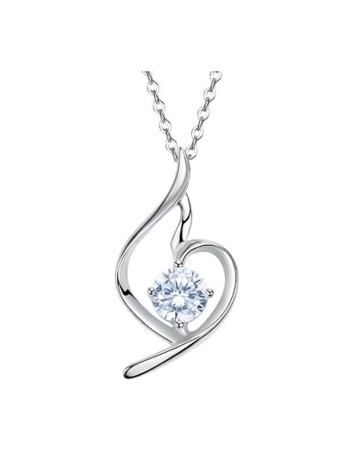 Simple Cubic Zircon 925 Silver Pendant