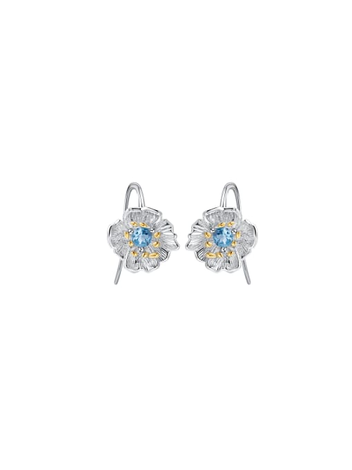 Tina 925 Sterling Silver With 18k Gold Plated Delicate Flower Stud Earrings