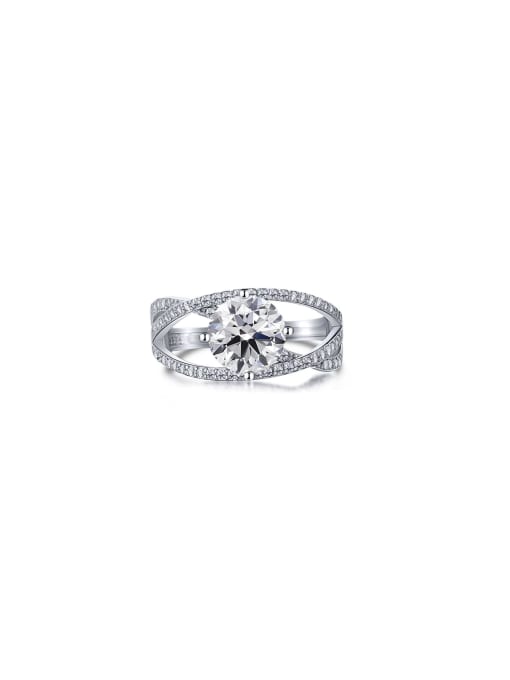 Arya 925 Sterling Silver With White Gold Plated Delicate Geometric Engagement Rings