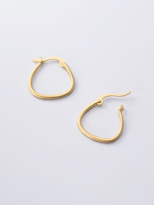 Chris 925 Sterling Silver With 18k Gold Plated Simplistic Geometric Hoop Earrings