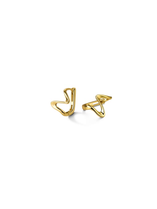 Chris 925 Sterling Silver With 18k Gold Plated Personalized Geometric Stud Earrings