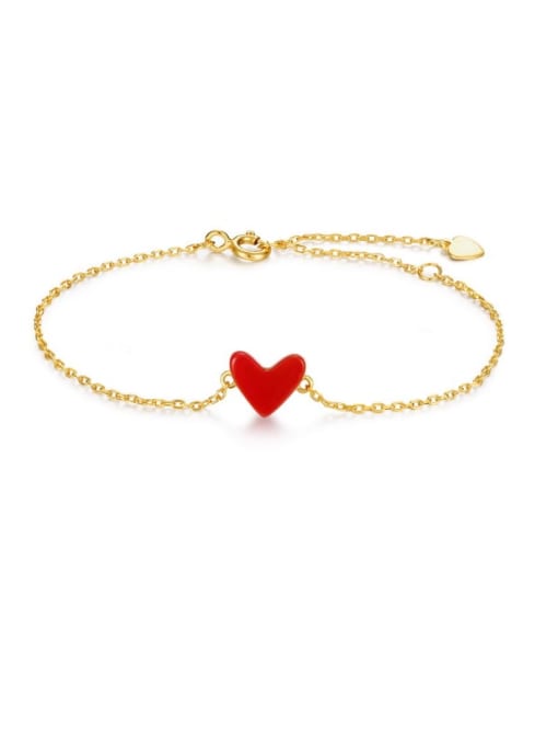 One Next 925 Sterling Silver With Gold Plated Classic Heart Bracelets