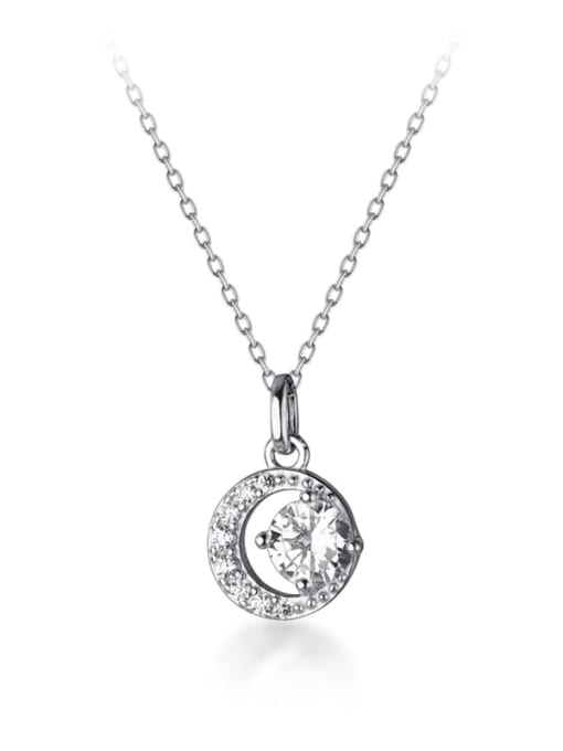 Chris 925 Sterling Silver With 18k Gold Plated Delicate Round Engagement Necklaces