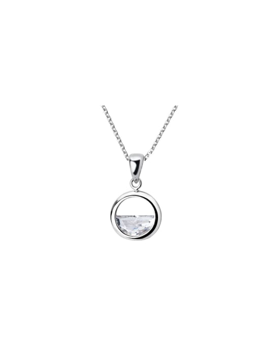 Chris 925 Sterling Silver With White Gold Plated Delicate Round Party Necklaces