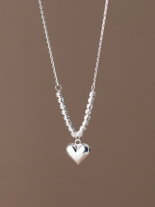 Chris 925 Sterling Silver With Simplistic Heart Birthday Necklaces