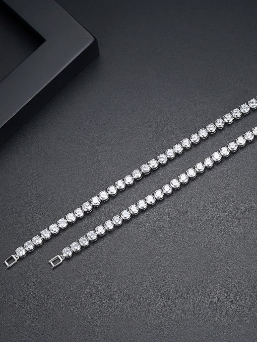 One Next AAA+Cubic Zircon,Tennis round deluxe Bracelet,Platinum plated