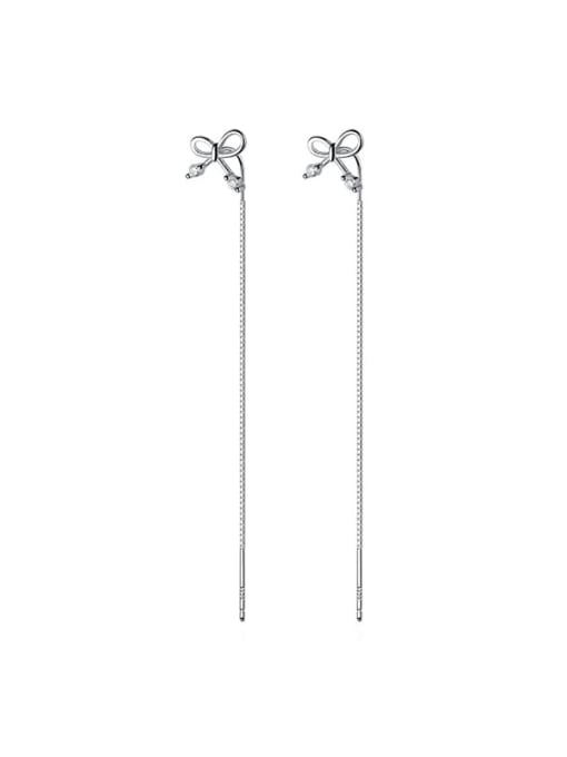 Chris 925 Sterling Silver With Bowknot Threader Earrings