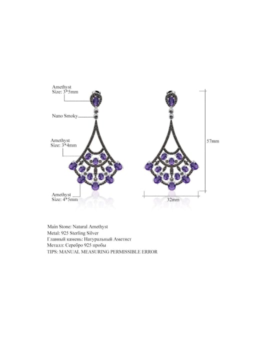 Tina 925 Sterling Silver With Gemstone Drop Earrings