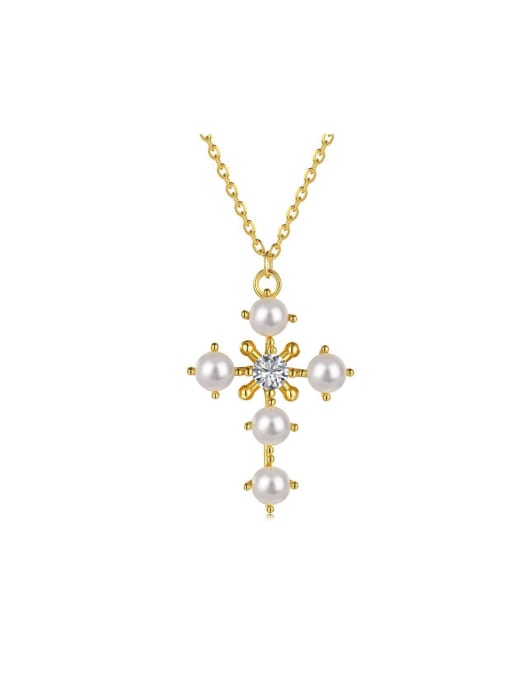 Arya 925 Sterling Silver With 18k Gold Plated Personalized Cross Necklaces