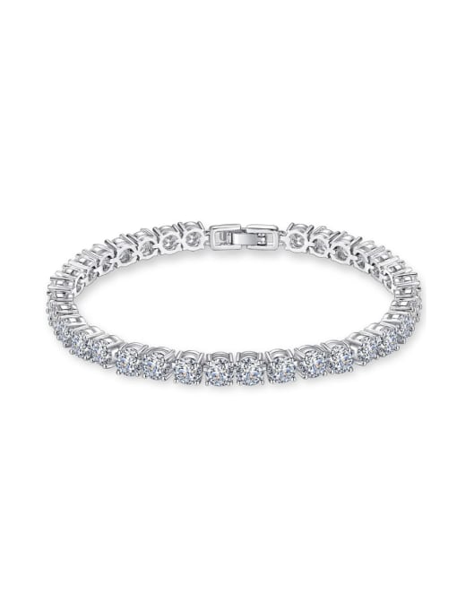 One Next AAA+Cubic Zircon,Tennis round deluxe Bracelet,Platinum plated