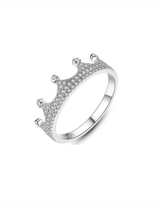 One Next 925 Sterling Silver With Cubic Zirconia Delicate Crown Ring