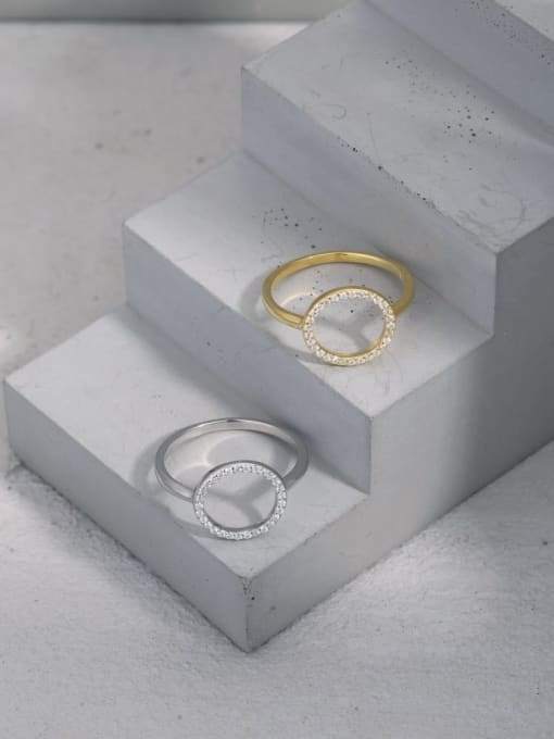 Arya 925 Sterling Silver With 18k Gold Plated Delicate Round Band Rings