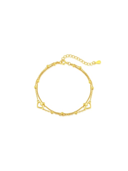 Arya 925 Sterling Silver With 18k Gold Plated Delicate Heart Bracelets