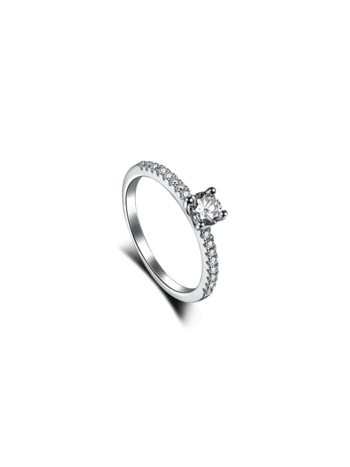 Arya 925 Sterling Silver With White Gold Plated Delicate Geometric Engagement Engagement Rings