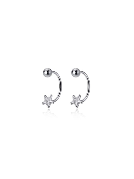 Chris 925 Sterling Silver With 18k Gold Plated Delicate Star Stud Earrings