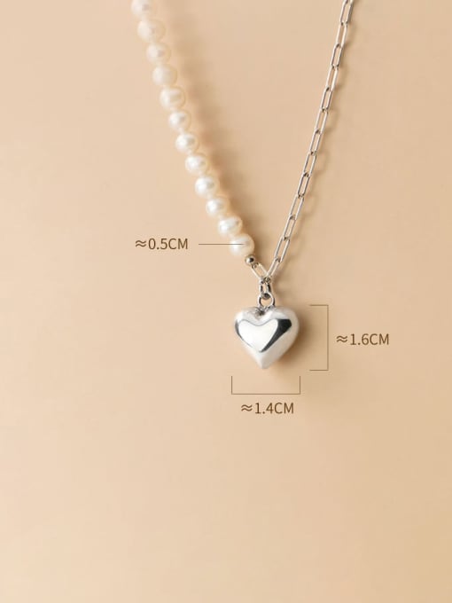 Chris 925 Sterling Silver With Personalized Freshwater Pearl Heart Party Necklaces