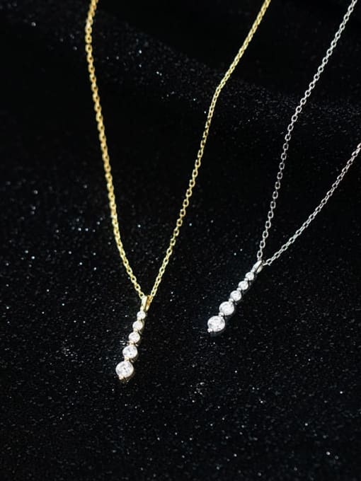 Chris 925 Sterling Silver With 18k Gold Plated Delicate Geometric Necklaces