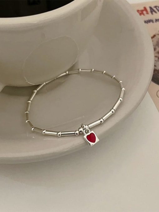 Chris 925 Sterling Silver With  Enamel Heart Bracelets