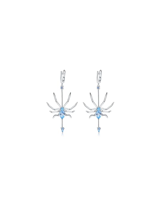 Tina 925 Sterling Silver With White Gold Plated Delicate Insect Drop Earrings