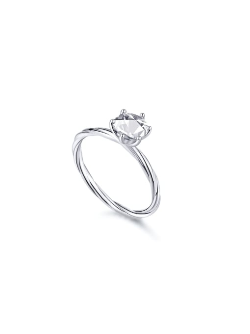 Arya 925 Sterling Silver With White Gold Plated Delicate Geometric Wedding Engagement Rings