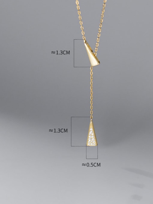 Chris 925 Sterling Silver With 18k Gold Plated Delicate Geometric Tassel Necklaces